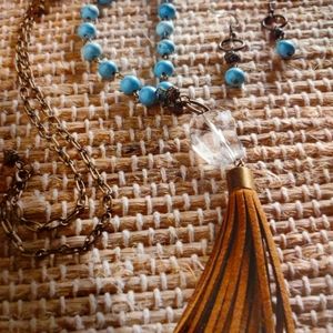 32 inch necklace and earrings